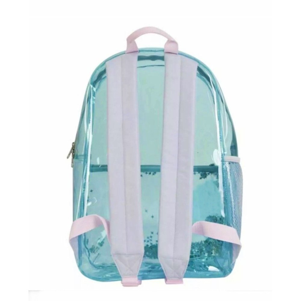 Girls 16.5" Transparent School Backpack - Heavy Duty PVC Travel Bag Waterproof - Picture 2 of 5
